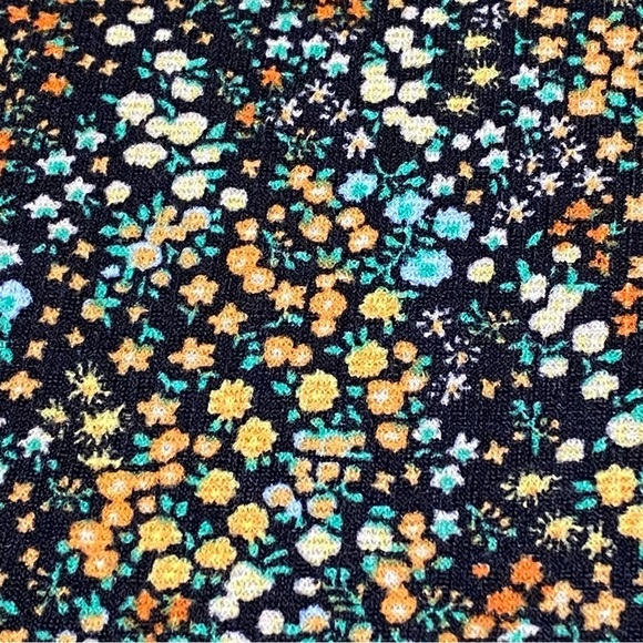 Zara Ditsy Floral Textured Knit Mini Dress V Neck Boho Retro Size Small - Picture 6 of 8